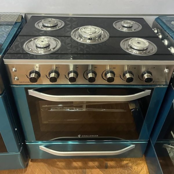 SEPHORA 30" GAS STOVE W/OVEN 5 BURNER PLATINUM /BLK- SKU 10895